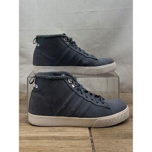 Adidas Neo Label Men's Dark Gray Mid Top Sneakers with Fur Lining Size 9.5